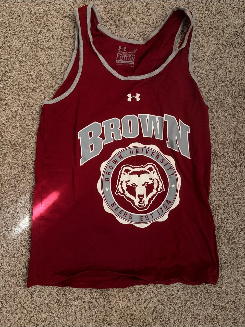 Under Armour Maroon Brown University Graphic Tank